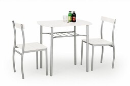 Zestaw lance: stół z 2 krzesłami biały halmar