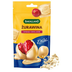 BAKALLAND Żurawina w białej czekoladzie (74 g)