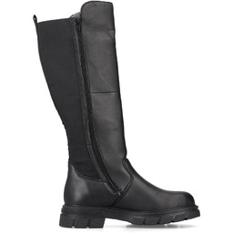 Skórzane kozaki damskie oficerki ocieplane czarne Rieker Z9158-00