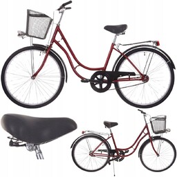 Rower Damski Męski Damka Miejski Retro + Kosz