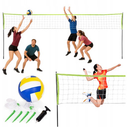 SIATKA DO BADMINTONA SIATKÓWKI TENISA Z DRĄŻKAMI SŁUPKAMI