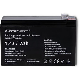 Akumulator AGM Qoltec 12V 7Ah