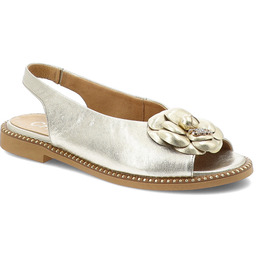 Chebello Złote Sandały Stylowe Wsuwane Obuwie Damskie