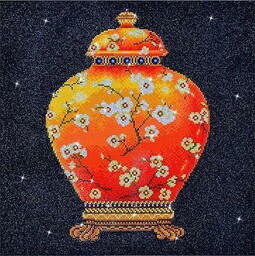 Diamond Dotz Zestaw do malowania: Czerwony wazon, sortowany,