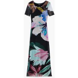Desigual Dopasowana sukienka w akwarelowe kwiaty