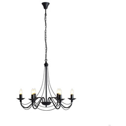 Żyrandol Róża 6 Metalowy Czarny