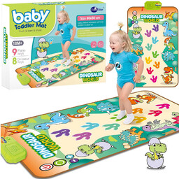 MUZYCZNA Mata taneczna dinozaury PIANINO do nauki tańca