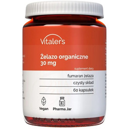 Iron (Żelazo organiczne) 30 mg, Vitalers, 60 kapsułek