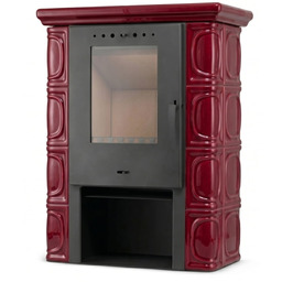 Piec kominek kaflowy koza ELDUR wkład kominkowy wiśniowy