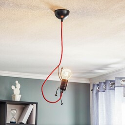 EMIBIG LIGHTING Lampa wisząca Bobi 1 czarna, kabel