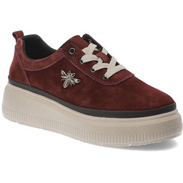 Vinceza Bordowe Sneakersy Modne Obuwie Damskie Na Platformie