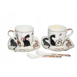 Zestaw Filiżanek Espresso Z Łyżeczką Koty