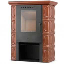 Piec kominek kaflowy koza ELDUR wkład kominkowy ceglasty