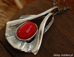 SIRET - srebrny wisiorek z koralem