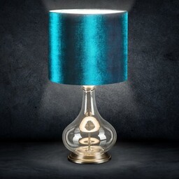 Lampa stołowa KIM na podstawie z przezroczystego szkła