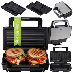 Opiekacz Kanapek Toster Grill Panini Sandwich Elektryczny 2w1