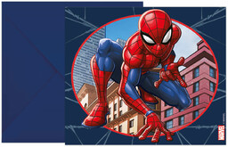 Zaproszenia urodzinowe Spiderman - 6 szt.