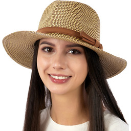 KAPELUSZ damski męski PANAMA fedora SŁOMKOWY lato ELEGANCKI