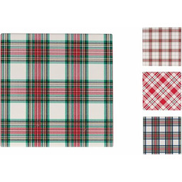 Tartan Set 4 Ceramiczne kwadratowe podstawki, dno korkowe