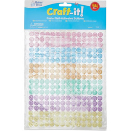 Baker Ross Pastelowe samoprzylepne guziki - opakowanie 252