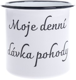 Kubek emaliowany "Moja codzienna dawka dobregosamopoczucia", 1 l