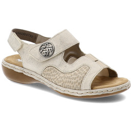 Rieker Beżowe Sandały Wygodne Obuwie Damskie