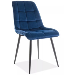 Krzesło Chic Velvet Granatowe Czarne Nogi