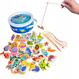 Gra zręcznościowa Gra Łowienie Rybek drewniane rybki (51