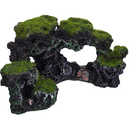 Relaxdays Dekoracja do akwarium, mechowe skały, naturalny wygląd,