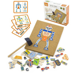 Viga Toys VIGA Drewniana Przybijanka Roboty 45 elementów