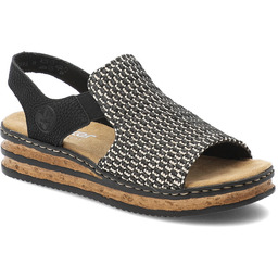 Rieker Czarne Sandały Modne Obuwie Damskie