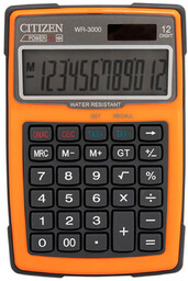 kalkulator wodoodporny citizen wr-3000, 152x105mm, pomarańczowy