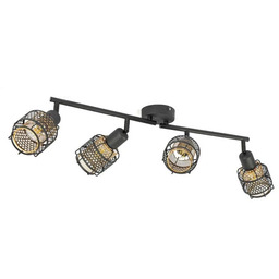 Lindby - Eudoria 4 Lampa Sufitowa Black/Gold