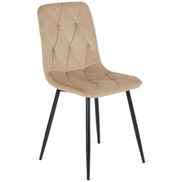 Edinos Beżowe tapicerowane krzesło pikowane E2-D75