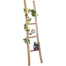 Relaxdays drabina dekoracyjna, 150 cm wysokości, naturalna drewniana