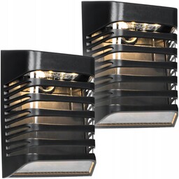 2x Dekoracyjna Czarna Lampa Solarna Led Ogrodowa Paski
