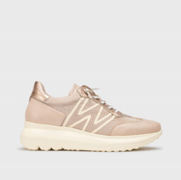 Hiszpańskie sneakersy premium - WONDERS A-4001 PUDROWY RÓŻ