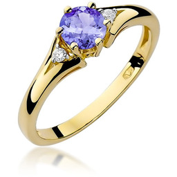 Złoty pierścionek Tanzanit 0,50ct żółte złoto pr. 585