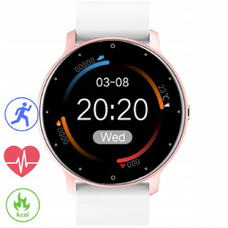 Gravity GT1-7 biały różowy smartwatch z pomiarem ciśnienia