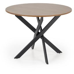 Stół okrągły edgar orzechowy / czarny (fi 100