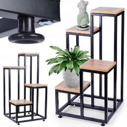 Kwietnik Metalowy 4-poziomowy piętrowy stojak na doniczki rośliny