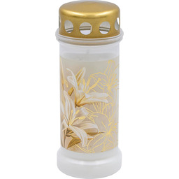 Bolsius Znicz biały z motywem Lily długość czasu