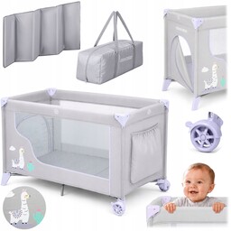 Łóżeczko Turystyczne Składane Podróżne Kojec Ricokids Materac Torba
