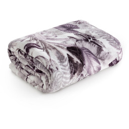 Koc 150 x 200 Flanelowy Davos2 Fioletowy+Szary