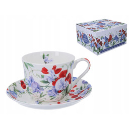 Filiżanka śniadaniowa ze spodkiem Groszek pachnący