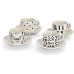 Zeller Zestaw filiżanek do espresso w geometryczne wzory,
