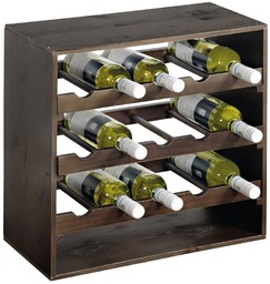 Kesper 69243 Stojak na wino bejcowany na ciemno,