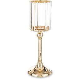 Świecznik metalowy szklany złoty 32x11x11 164102