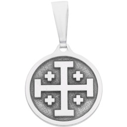 Srebrny medalik z Krzyżem Jerozolimskim KC009R