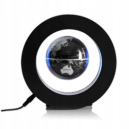 Lewitujący globus z Led czarny dekoracyjny globus